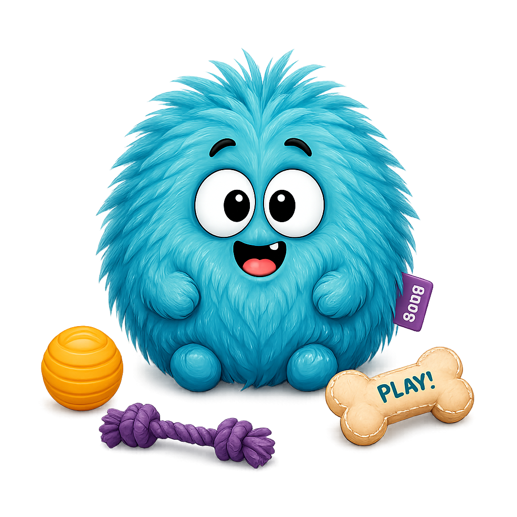 Bonglo the fluffy pet with toys